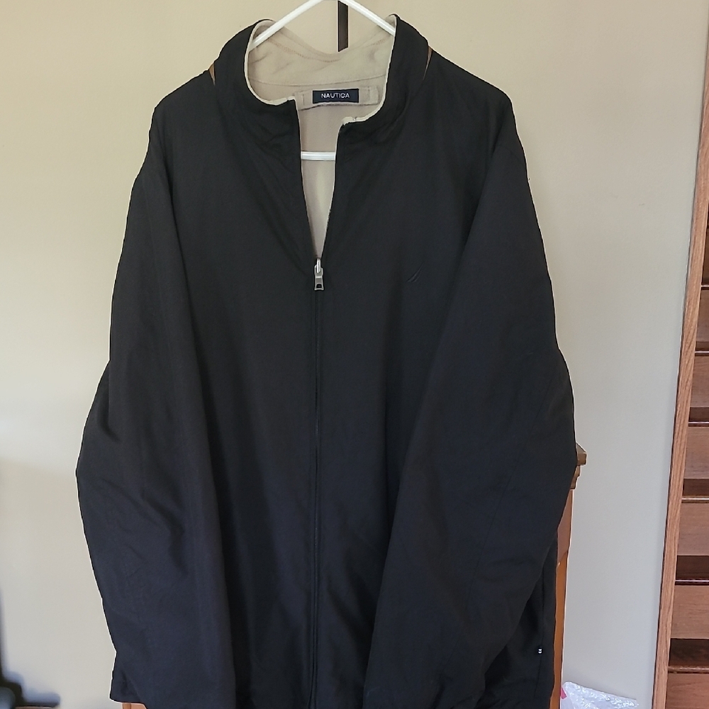 Nautica Men's Black Windbreaker Jacket XL